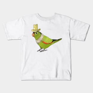 Cute Black Capped Conure with Hat Kids T-Shirt